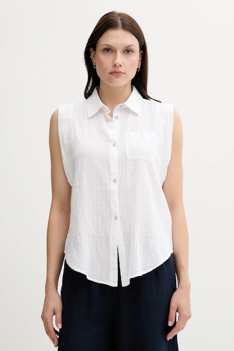 United Colors of Benetton cămașă culoarea alb, cu guler clasic, regular, 5ONVDQ0C1