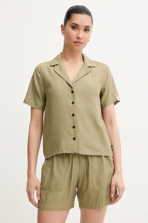 Picture cămașă Milou culoarea verde, cu guler clasic, regular, WTS0591