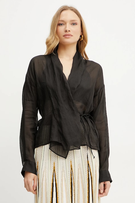 Πουκάμισο Forte Forte χρώμα: μαύρο, 13891 my shirt