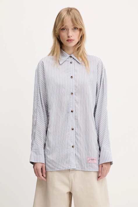 Рубашка GANNI Yarn Dyed Stripe relaxed классический воротник W0312