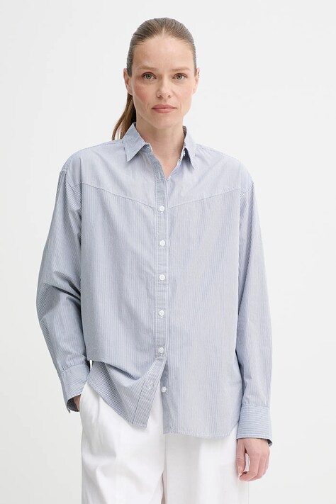 Levi's koszula bawełniana HARLIE NOVELTY BF SHIRT damska kolor niebieski regular z kołnierzykiem klasycznym 001NI