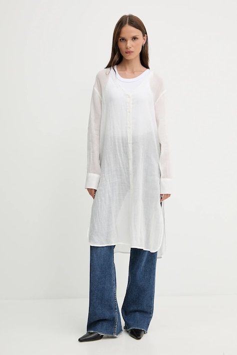 Sisley rochie culoarea alb, mini, oversize, 5XJZLQ096