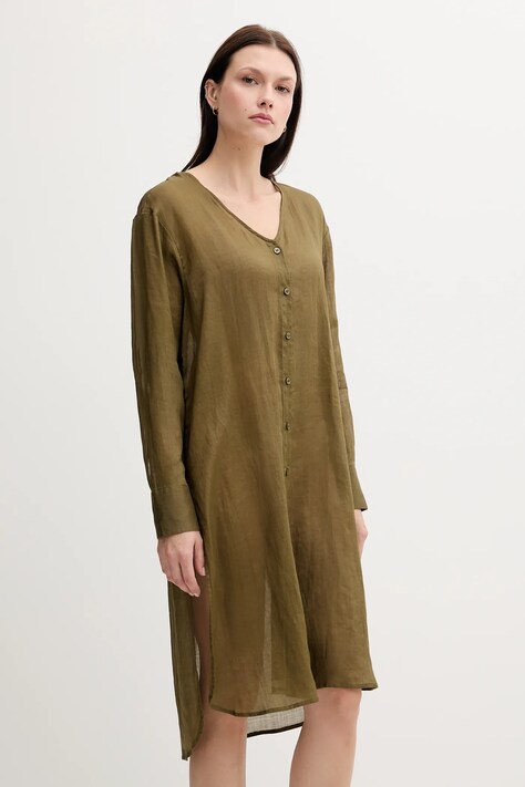 Šaty Sisley zelená barva, mini, oversize, 5XJZLQ096