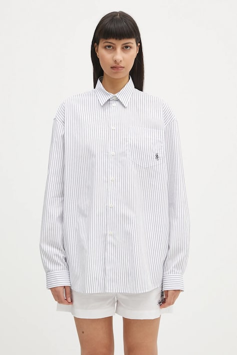 Pamučna košulja Sporty & Rich Src Oversized za žene, relaxed, s klasičnim ovratnikom, SI006606302ST02