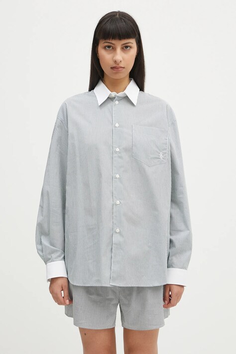 Sporty & Rich cotton shirt Src Oversized green color relaxed SI019606302ST71