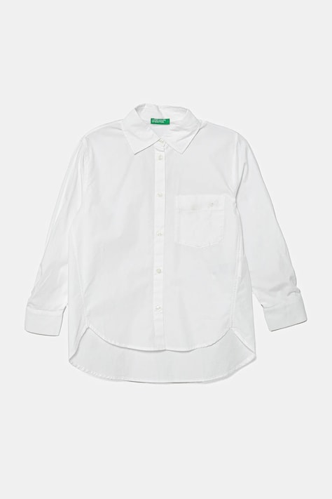 Dětská bavlněná košile United Colors of Benetton bílá barva, 5EW7CQ044