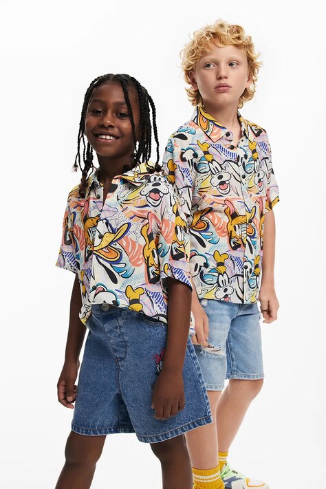 Desigual camasa copii culoarea galben, 25SBCW02