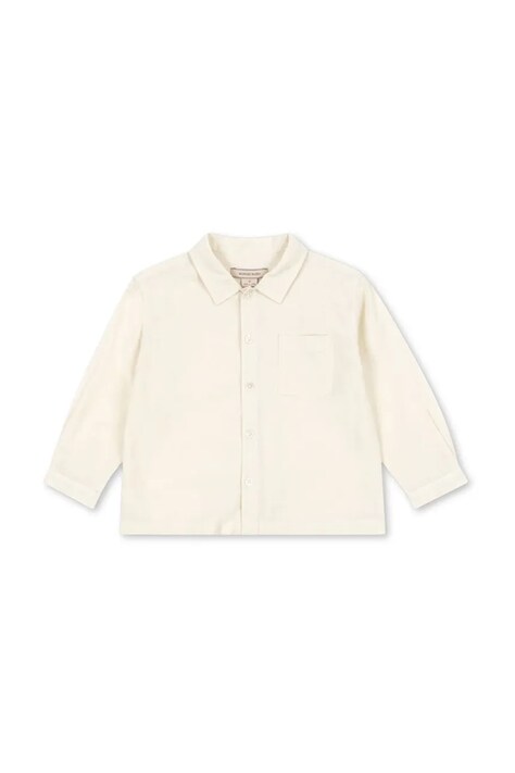 Konges Sløjd cămașă de in pentru copii CELEBRATION FRANZEN SHIRT culoarea bej, KS103570