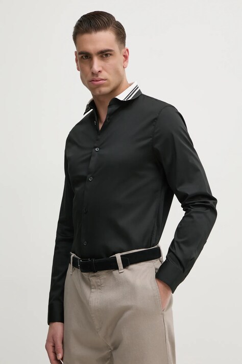 Рубашка Armani Exchange мужская цвет зелёный slim классический воротник XM000198 AF10192