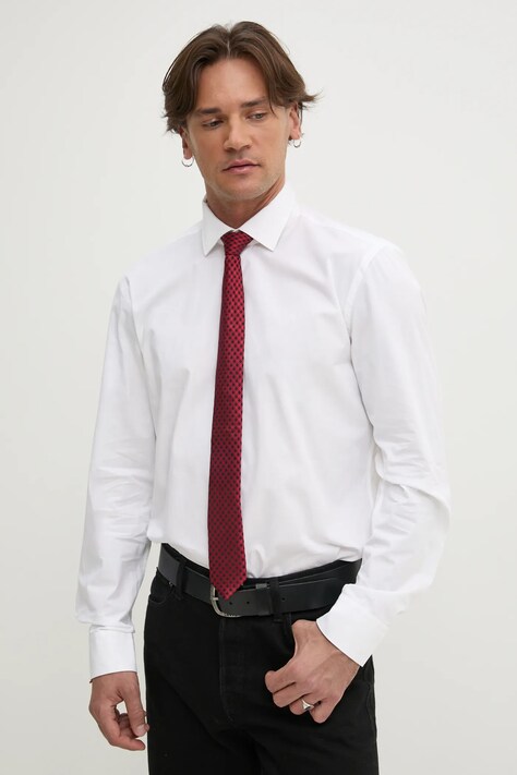 HUGO camasa barbati, culoarea alb, cu guler clasic, slim, 50534124