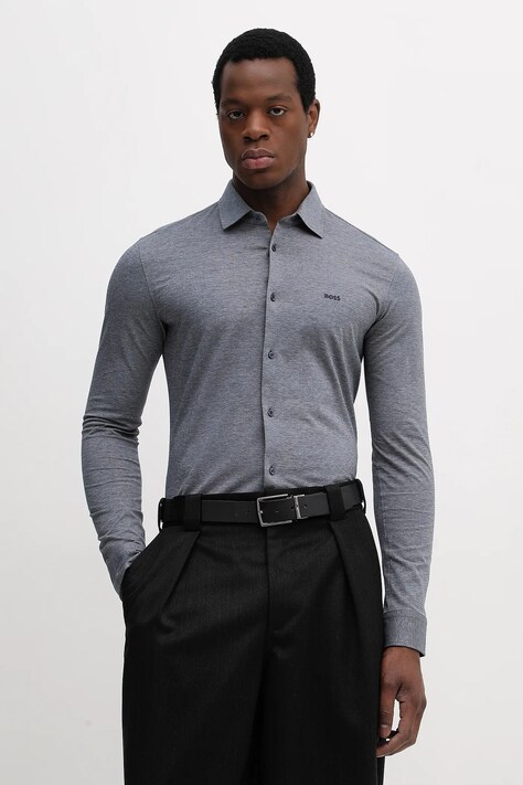 Pamučna košulja BOSS Orange boja: bijela, slim, s talijanskim ovratnikom, 50519748