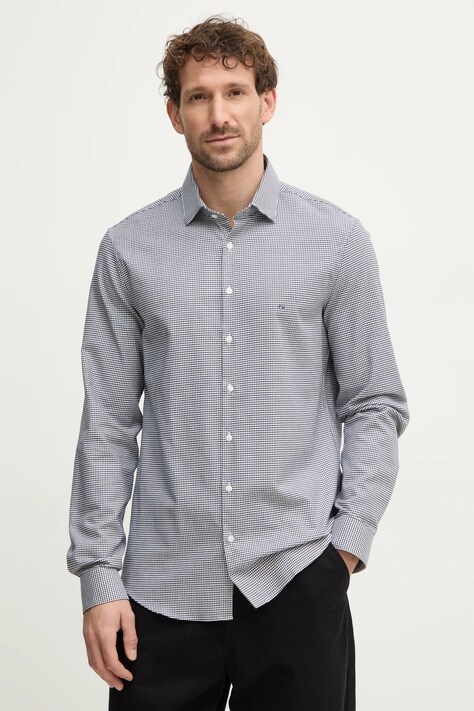 Calvin Klein cămașă bărbați, culoarea bleumarin, cu guler clasic, slim, K10K113854