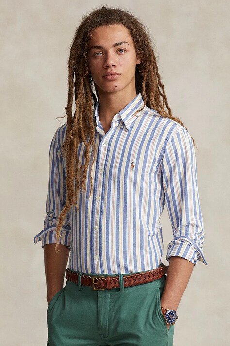 Pamučna košulja Polo Ralph Lauren za muškarce, relaxed, s button-down ovratnikom, 710928920