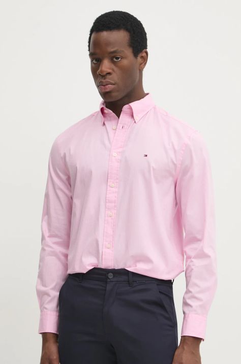 Tommy Hilfiger camicia in cotone uomo colore rosa  MW0MW37550