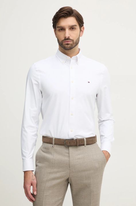 Košulja Tommy Hilfiger za muškarce, boja: bijela, regular, s button-down ovratnikom, MW0MW39004