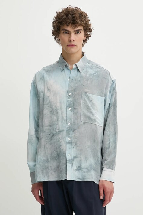 Πουκάμισο με μείγμα από λινό IRO ανδρικό, χρώμα: γκρι, MP18NARCISSE