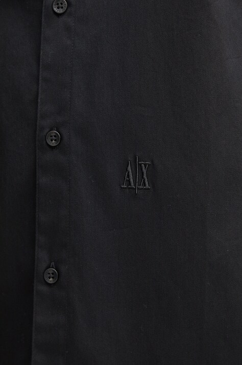Armani Exchange сорочка чоловіча бавовняна з еластаном — SS25-KDM05Y, чорний — фото 5