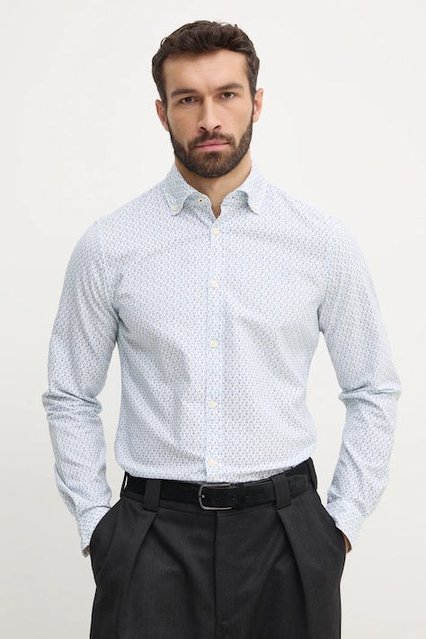 Bavlněná košile Joop! bílá barva, regular, s límečkem button-down, 30044861