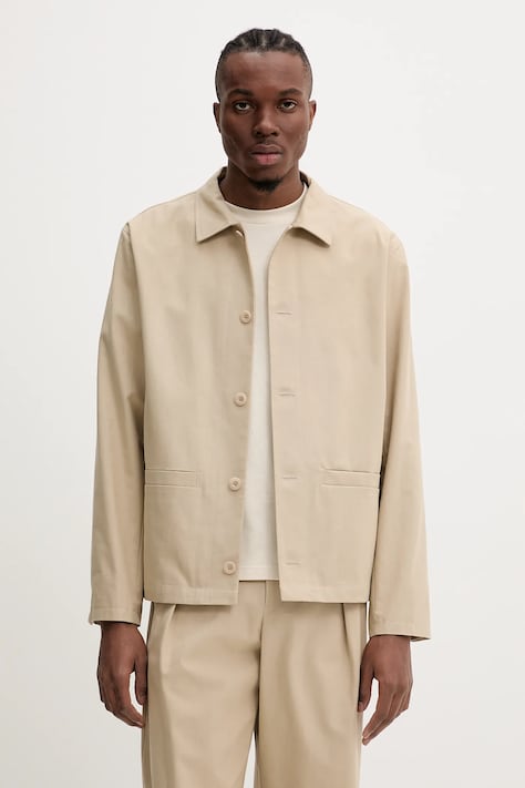 Сорочка A.P.C. veste rodney колір бежевий relaxed класичний комір COHFU.H32009