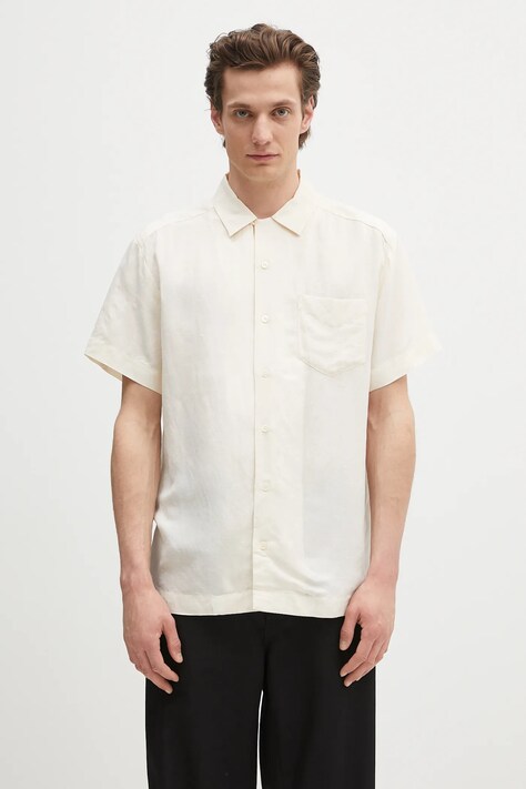 A.P.C. linen blend shirt chemisette roy men’s beige color relaxed VIALV.H12608