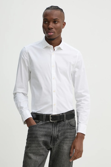 Рубашка Marc O'Polo мужская цвет белый slim классический воротник 520720742256