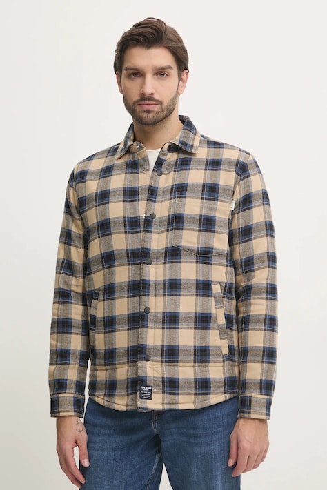 Pepe Jeans geaca STEEVE barbati, culoarea bej, de tranzitie, PM308810