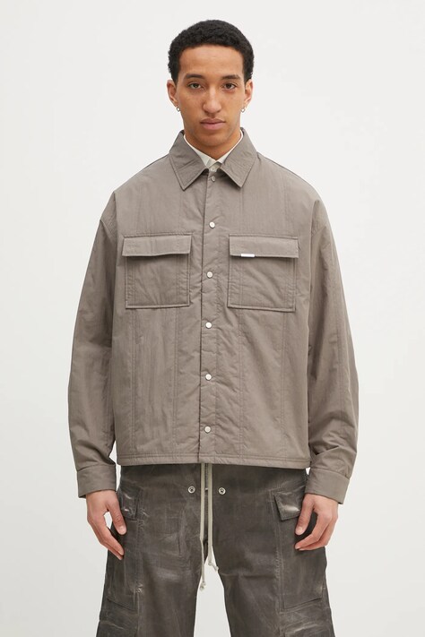 Represent jacket Quilted Overshirt men's gray color MLM2911.46