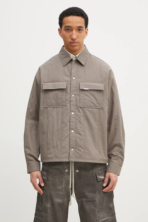 Represent jacket Quilted Overshirt men's gray color MLM2911.46