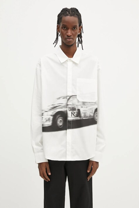 Бавовняна сорочка Represent Raceway Shirt чоловіча колір білий regular класичний комір MLM2961.26