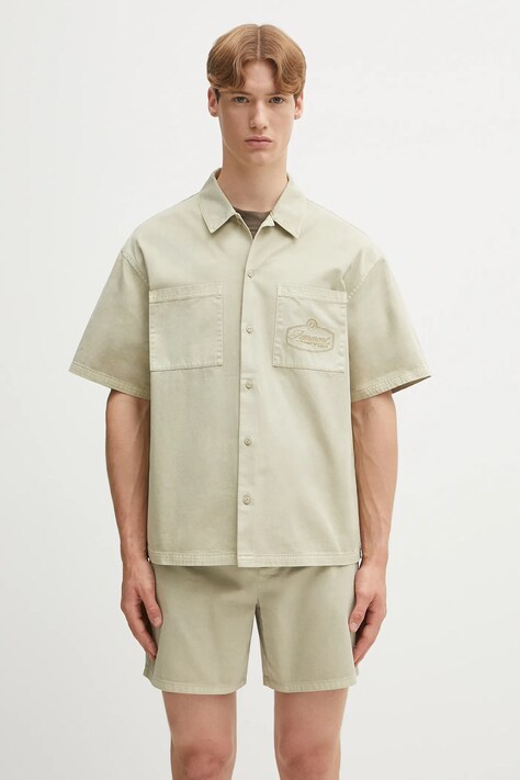 Represent koszula bawełniana Short Sleeve Cotton Overshirt męska kolor beżowy relaxed MLM21482.25