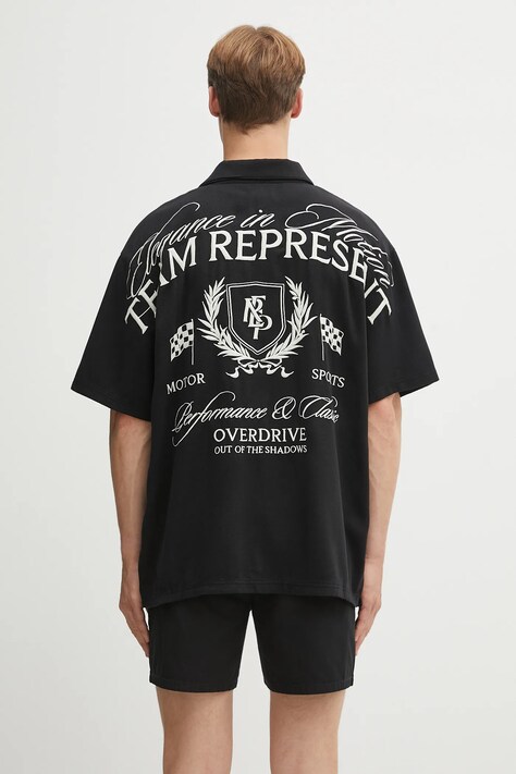 Represent koszula Crest Shirt męska kolor czarny relaxed MLM2971.01