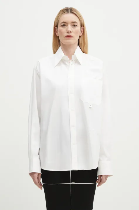 MM6 Maison Margiela cotton shirt men's white color relaxed SH0DT0020