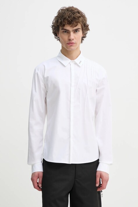Heliot Emil camasa din bumbac barbati, culoarea alb, cu guler clasic, regular, PRESS25_M_05_061_WHT02
