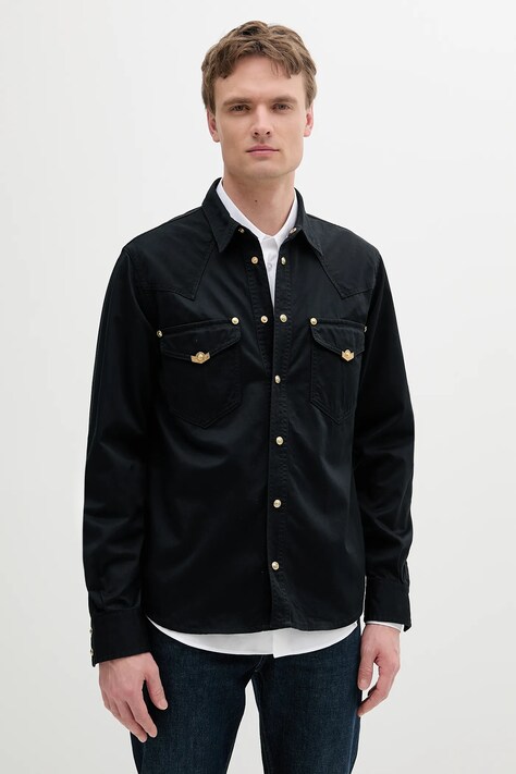 Versace Jeans Couture pamut ing fekete, regular, 78GAL250 CDWRB