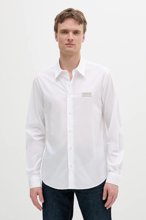 Versace Jeans Couture cămașă din bumbac culoarea alb, cu guler clasic, regular, 78GALYR1 CN002