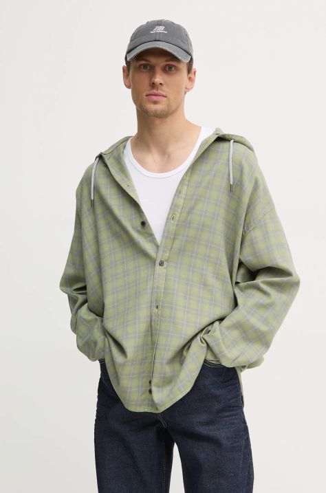 Diesel camicia S-DEWNY-HOOD-B SHIRT uomo colore verde  A16214.0TKAG