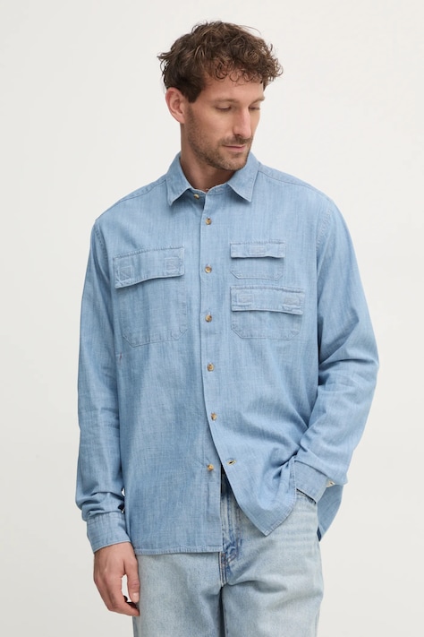 Barbour camasa jeans barbati, cu guler clasic, relaxed, MSH5551BL15