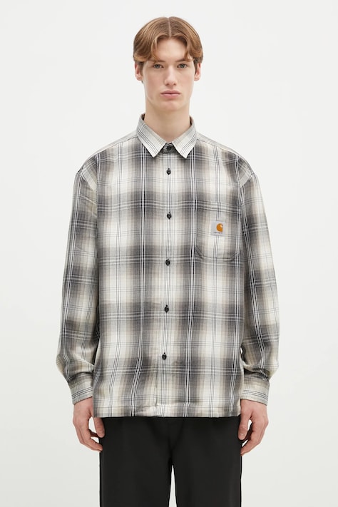 Πουκάμισο Carhartt WIP Longsleeve Blanton Shirt χρώμα: μπεζ, I034379.2MEXX