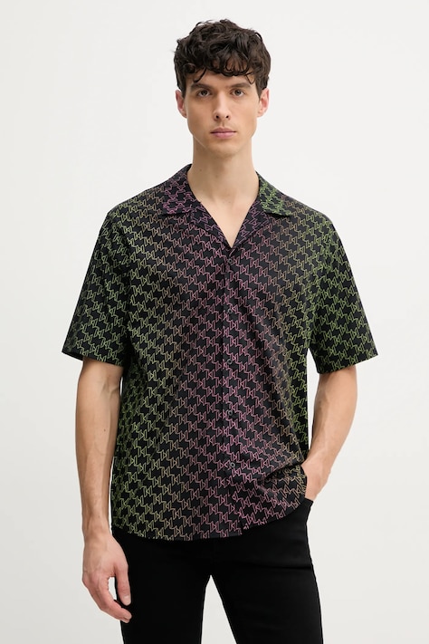 Košile Karl Lagerfeld pánská, černá barva, regular, 552689.605445