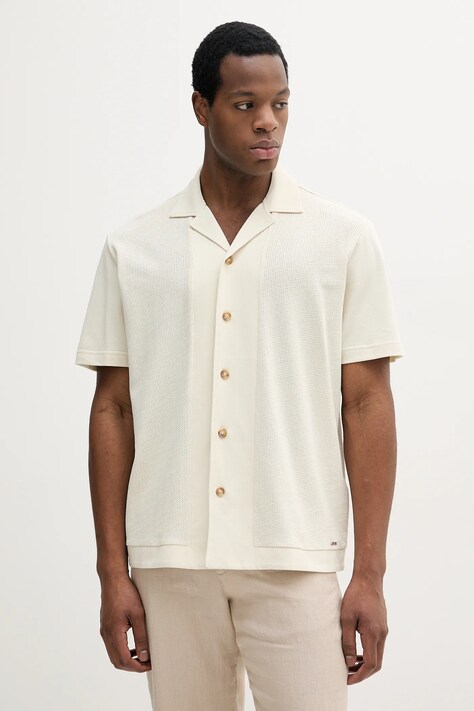 Bavlněná košile Liu Jo béžová barva, regular, QA5153 J4929