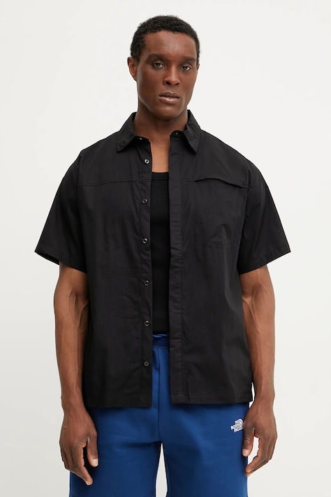 The North Face camasa din bumbac Heritage barbati, culoarea negru, cu guler clasic, relaxed, NF0A8B76JK31