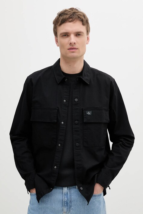 Košile Calvin Klein Jeans pánská, zelená barva, regular, s klasickým límcem