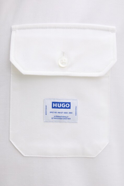 HUGO Blue сорочка чоловіча бавовняна — SS25-KDM0DF, бежевий — фото 5