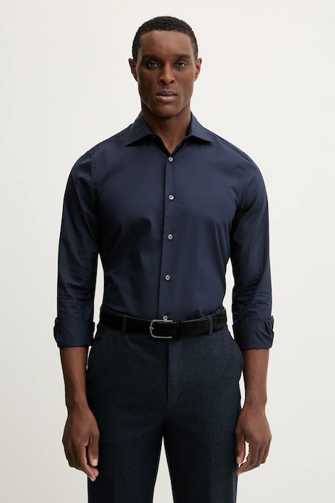 Paul Smith cămașă din bumbac bărbați, culoarea bleumarin, cu guler clasic, slim, M1R-790Y-M00050