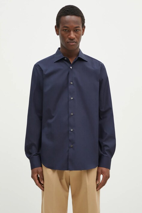 Paul Smith koszula bawełniana męska kolor granatowy slim z kołnierzykiem klasycznym M1R-790Y-M00050
