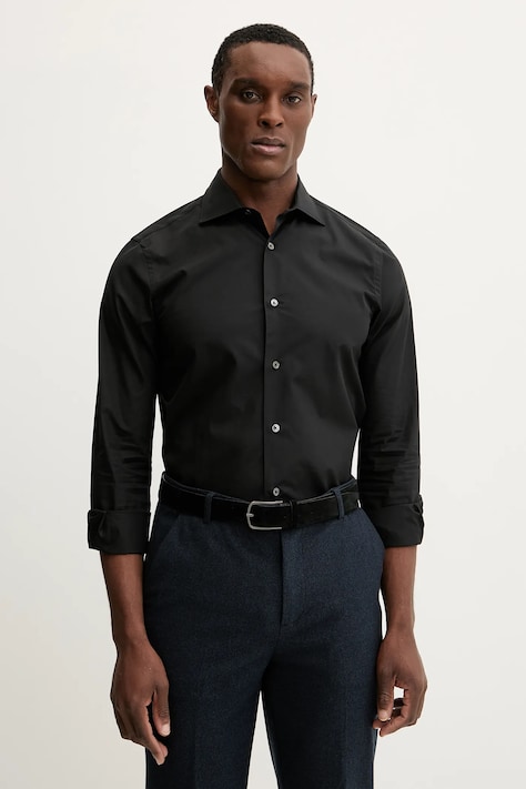 Paul Smith koszula bawełniana męska kolor czarny slim z kołnierzykiem klasycznym M1R-790Y-M00050