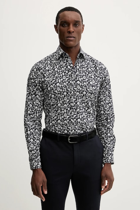 Paul Smith cămașă din bumbac bărbați, culoarea negru, cu guler clasic, slim, M1R-800P-P02609