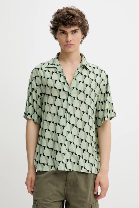 HUGO cămașă culoarea verde, cu guler clasic, relaxed, 50539329