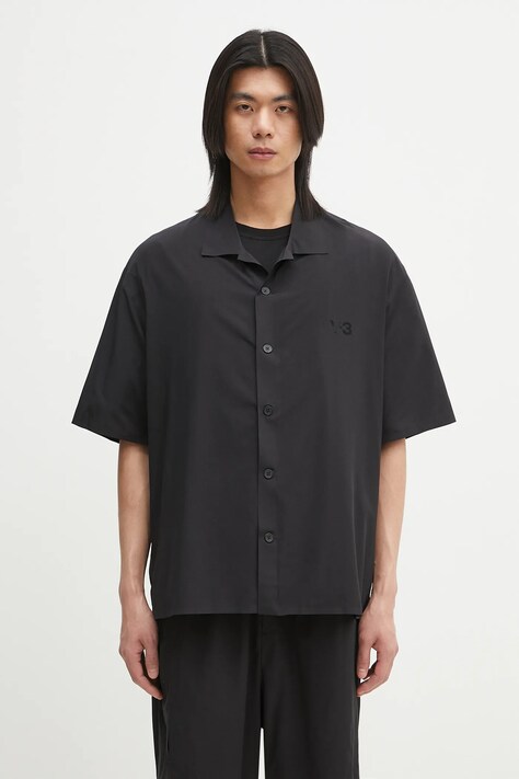 Košile Y-3 Ultralight Woven Shirt pánská, černá barva, regular, s klasickým límcem, JD1457