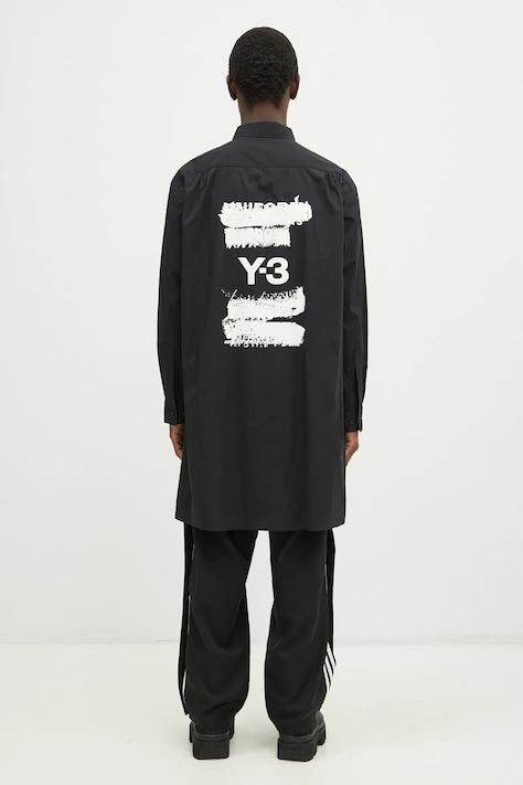 Košulja Y-3 Graphic Logo Shirt za muškarce, boja: crna, relaxed, s klasičnim ovratnikom, JN4878